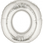 ลูกโป่งตัวอักษร O ขนาด 14 นิ้ว Alphabet Letter Foil Balloon Silver Color