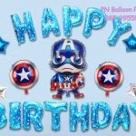เซ็ตลูกโป่งวันเกิดกัปตันอเมริกา Caption America Happy Birthday Set