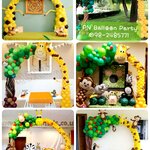 ซุ้มโค้งยีราฟ ต้นไม้ สวนสัตว์ Giraffe Tree Zoo Wild Animals Balloons colum