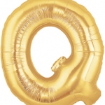ลูกโป่งตัวอักษร Q ขนาด 14 นิ้ว Alphabet Letter Foil Balloon Gold Color