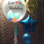 ลูกโป่งใสขนาด 30 นิ้วพร้อมพู่ และช่อลูกโป่งดาว