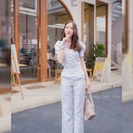 เซทขายาวผ้าทอลายกุหลาบ