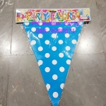 ธงราวลายจุดกลมใหญ่ สีฟ้าเข้ม ใช้ประดับตกแต่งงานรื่นเริงต่างๆ Polka Dot Flag