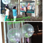 ลูกโป่งใส 36 นิ้ว งานอเมริกา พร้อมสติ๊กเกอร์ข้อความ