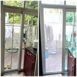 ประตูมุ้งลวดบานเลื่อนอลูมิเนียมสีขาว