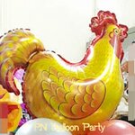 ลูกโป่งการ์ตูนลายไก่สีทอง Chicken Balloon