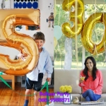ลูกโป่งตัวเลขอารบิก ขนาด 40 นิ้ว สีทอง Number Foil Balloon Gold Color