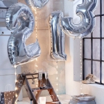 ลูกโป่งตัวเลขอารบิก ขนาด 40 นิ้ว สีเงิน Number Foil Balloon Silver Color