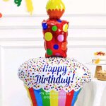 ลูกโป่งวันเกิดคัพเค้ก ปักเทียน Happy Birthday cupcake foil Balloons