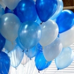 ลูกโป่งสวรรค์ทรงกลมสีมุก สีน้ำเงิน พาสเทล Latex Metalic Color Balloon แพคละ 20 ใบ