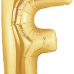 ลูกโป่งตัวอักษร F ขนาด 40 นิ้ว สีทอง Alphabet Letter Foil Balloon Gold Color
