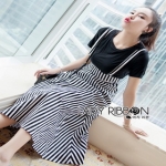 Lady Ribbon Marilyn Striped Overall Dress