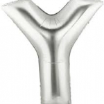 ลูกโป่งตัวอักษร Y ขนาด 14 นิ้ว Alphabet Letter Foil Balloon Silver Color