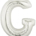 ลูกโป่งตัวอักษร G ขนาด 40 นิ้ว สีเงิน Alphabet Letter Foil Balloon Silver Color