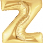 ลูกโป่งตัวอักษร Z ขนาด 14 นิ้ว Alphabet Letter Foil Balloon Gold Color