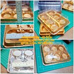 กล่อง6ช่อง3.7cm. ฐานทองฝาใส ~48-50 ใบ กล่องขนมเปี๊ยะ กล่องขนม กล่องพลาสติก กล่องเบเกอรี่ bbpo j12
