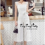 จั้มสูทสายเดี่ยวลายจุดสไตล์เกาหลี