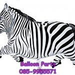 ลูกโป่งการ์ตูนรูปม้าลาย สีขาว-ดำ Zebra Black & White Balloon