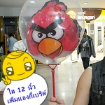 ลูกโป่งใส 12 นิ้ว เพิ่มแองกี้เบริด์ Clear Latex Balloon with Angry bird