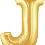 ลูกโป่งตัวอักษร J ขนาด 14 นิ้ว Alphabet Letter Foil Balloon Gold Color