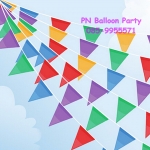 ธงราวงานวัด คละสี ธงพลาสติก PVC 8-10 ม. ใช้ประดับตกแต่งงานรื่นเริงต่างๆ