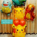 ลูกโป่งปิกาจูแบบวางตั้งพื้น 4 ชั้น +โปเกมอน 4 ตัวPokemon Pikachu Balloon