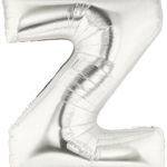 ลูกโป่งตัวอักษร Z ขนาด 14 นิ้ว Alphabet Letter Foil Balloon Silver Color