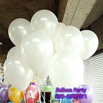 ลูกโป่งสวรรค์ทรงกลมสีมุก สีขาว พาสเทล Latex Metalic Color Balloon แพคละ 20 ใบ