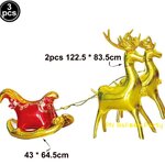 SET ลูกโป่งกวางเรนเดียร์ สีทอง ชุด 3 ชิ้น Christmas Reindeer Balloon