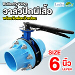 Butterfly Valve ชุดวาล์วปีกผีเสื้อ ขนาด 6 นิ้ว พร้อมข้อต่อหน้าแปลน PVC