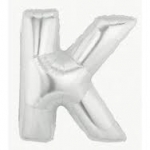 ลูกโป่งตัวอักษร K ขนาด 40 นิ้ว สีเงิน Alphabet Letter Foil Balloon Silver Color