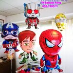 ช่อลูกโป่งซุปเปอร์ฮีโร่ เบนเทน สไปเดอร์แมน แอ๊นท์แมน กัปตันอเมริกา 4 ใบ