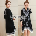 🎀 Lady Ribbon's Made 🎀 ขายส่ง Lady Leslie Bohemian Chic Paisley Embroidered Dress ขายเดรส