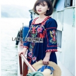 Lady Ribbon Cotton Dress เดรสปักลาย