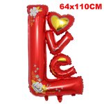 ลูกโป่ง LOVE สีแดง Jumbo Red Heart Foil Balloon