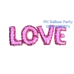 ลูกโป่งตัวอักษร Set LOVE สีชมพู Alphabet L O V E Foil Balloon