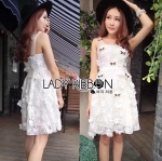 Lady Ribbon Online LR01160616 🎀 Lady Ribbon's Made 🎀 Lady Leslie Flower Lace Dress with Crystal Dragonflies
