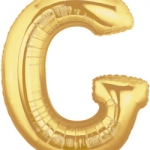 ลูกโป่งตัวอักษร G ขนาด 14 นิ้ว Alphabet Letter Foil Balloon Gold Color