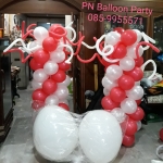 เสาลูกโป่งขาวแดง ความสูง 1.5- 2 เมตร