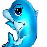 ลูกโป่งปลาโลมา สีฟ้า Dolphin Fish Balloon