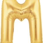 ลูกโป่งตัวอักษร M ขนาด 14 นิ้ว Alphabet Letter Foil Balloon Gold Color