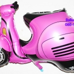 ลูกโป่งเวสป้า สีชมพู รถมอเตอร์ไซต์ Vespa Motercycle Foil Balloon