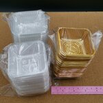 ถาดรองขนม #7cm. ใส/ทอง 95-100ชิ้น/แพ๊ค