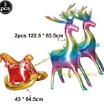 SET ลูกโป่งกวางเรนเดียร์ สีรุ้ง ชุด 3 ชิ้น Christmas Reindeer Balloon