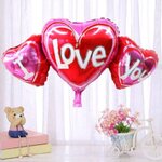 ลูกโป่งหัวใจ I LOVE YOU แบบ 3 ชั้นต่อกัน 3 in 1 Red Heart Foil Balloon for Valentine