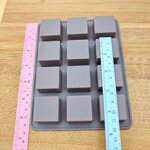 พิมพ์ซิลิโคน สี่เหลี่ยม 3*3*2cm. แม่พิมพ์ วุ้นแฟนซี น้ำแข็ง ช็อคโกแลต สบู่ เรซิ่น เจริญ12 j12