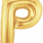 ลูกโป่งตัวอักษร P ขนาด 14 นิ้ว Alphabet Letter Foil Balloon Gold Color