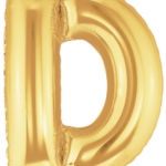 ลูกโป่งตัวอักษร D ขนาด 40 นิ้ว สีทอง Alphabet Letter Foil Balloon Gold Color