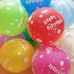 ลูกโป่งพิมพ์ลาย Happy Birthdayขนาด 12 นิ้ว แพค 3 ชิ้น Happy Birthday Latex Balloons