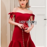 Color Ribbon Mini Peplum Dress